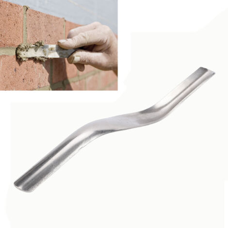 Jointoyeur à briques 3/4 x 7/8 po en acier inoxydable, outil à double extrémité pour jointoyer les briques de cuisine, salle de bain, sol et fenêtre