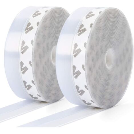 Joints d'étanchéité en silicone. lot de 2. joints autocollants pour bas de porte et fenêtre. transparents. anti-poussière. résistants aux intempéries. insonorisés - (10 m × 25 mm x 10 m)