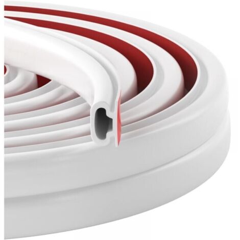 Joints d'étanchéité pour portes et fenêtres, isolation thermique et phonique, joints d'étanchéité en caoutchouc type D (blanc, 6 mètres)