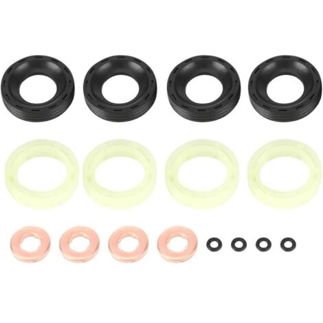 Joints Injecteurs Kit Rondelles Injection Carburant, Joints D'injecteur Haute Qualité Pour Injecteurs Carburant, Joints D'injecteur Pour Conditions Haute Température Et Pression(Noir)