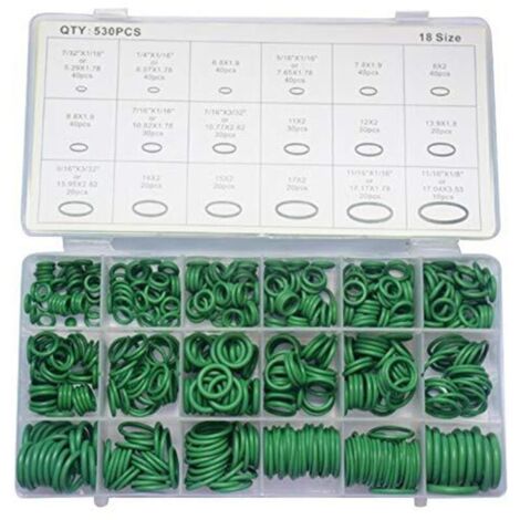Joints Toriques Kit 530 Tailles O-Ring Étanchéité Joints Assortiment en Caoutchouc, Hydraulique Climatisation Anneaux d'Étanchéité pour Voiture Electroménagers, Roulement, Pompe