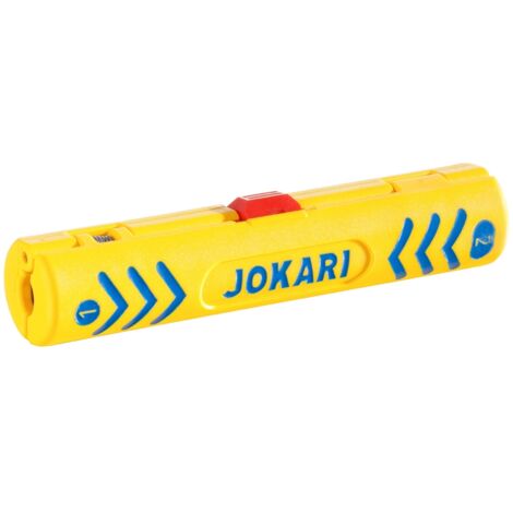 LUTZ BLADES Jokari 30600 Secura Coaxi No.1 Dénudeur de câble adapté pour câbles coaxiaux, Câbles ronds en PVC 4.8 à 7.5 mm RG58, RG