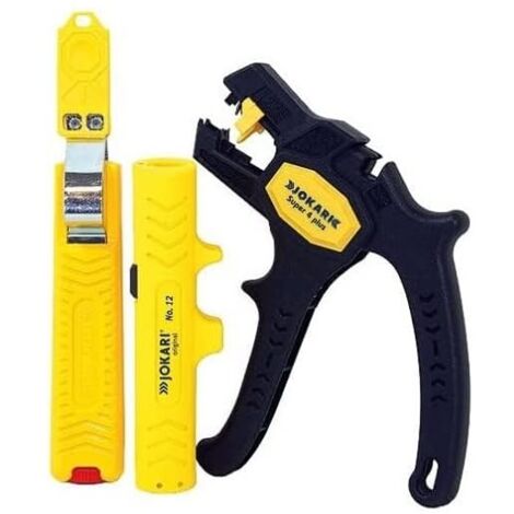 Jokari Set de traitement de câbles + couteau à câble Pince à dénuder et pince à dénuder
