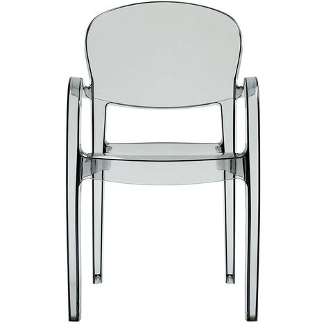 JOKER Stapelbarer Sessel / Transparent Grau/ 55x54x89
