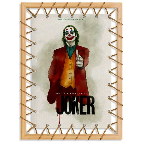 JOKER - Tela pittorica tesa su telaio in legno con corda di canapa. Misura: 70X95cm