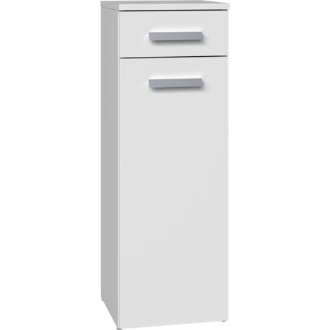 JOKKE - Mobile da bagno 1 anta + 1 cassetto - 30x30x85cm - Colonna portaoggetti per bagno basso