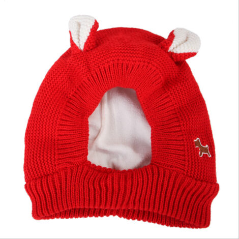 Joli bonnet de Noël chaud pour chien avec oreilles