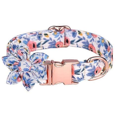 Joli collier chien floral avec accessoires, pour chiot femelle, petite, moyenne, grande taille, animal de compagnie, modèle M.