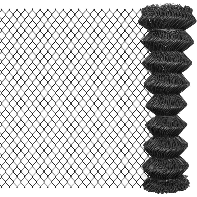 Clôture à mailles Clôture de jardin Clôture Grillage Acier 25 x 1,5 m Gris 93598