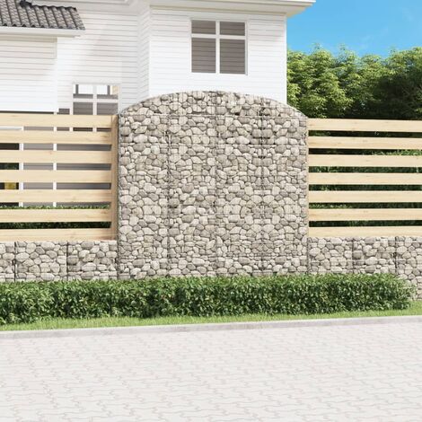 JOLI® Mode Panier de gabions arqué 200x30x200/220 cm Fer galvanisé - Jardinière Extérieur - BAC A FLEUR TOP75821