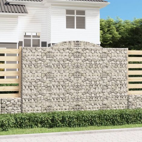 JOLI® Mode Panier de gabions arqué 300x50x200/220 cm Fer galvanisé - Jardinière Extérieur - BAC A FLEUR TOP78892