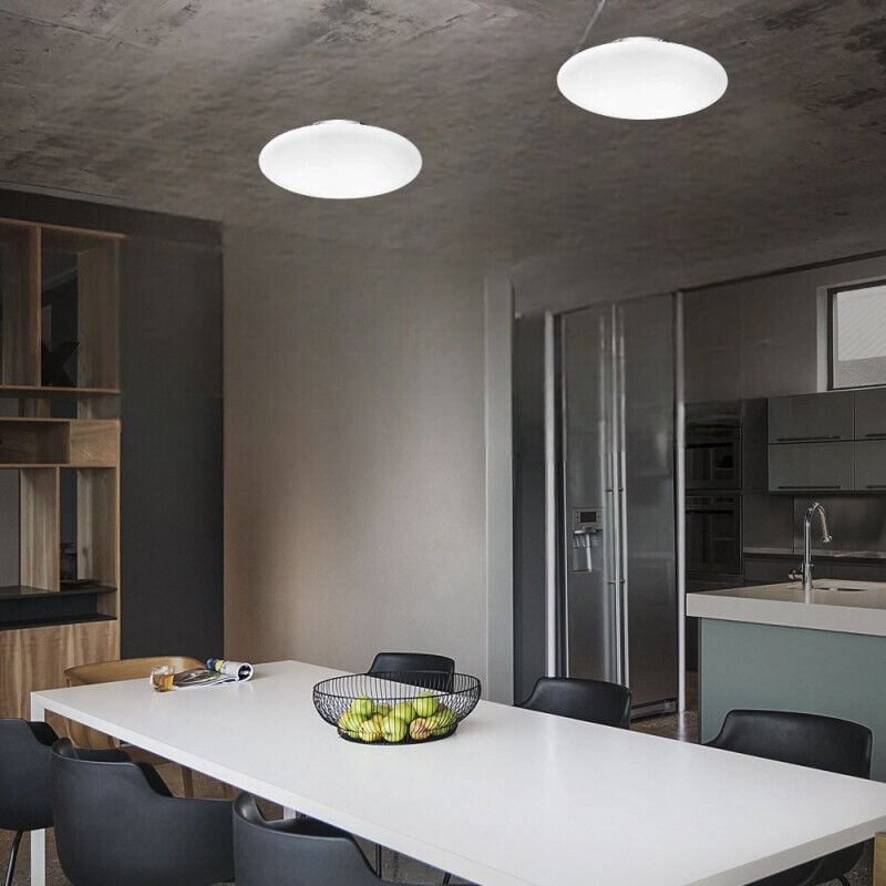 Plafonnier En Verre Blanc Souffle Yoga