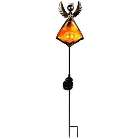 Jolie Ange Lumière Solaire Décorative en Verre, Piquet Imperméable pour Allée, Lampe Extérieure Adorable pour Jardin, Chemin, Terrasse