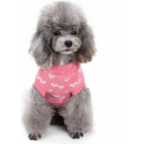 Jolie robe de Noël en tricot chaud pour chiot (XL, rose)
