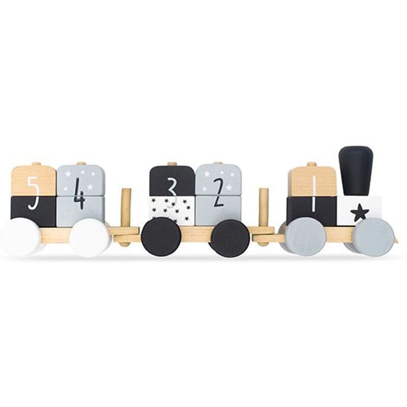 

Jollein Tren de juguete gris y blanco - Multicolor