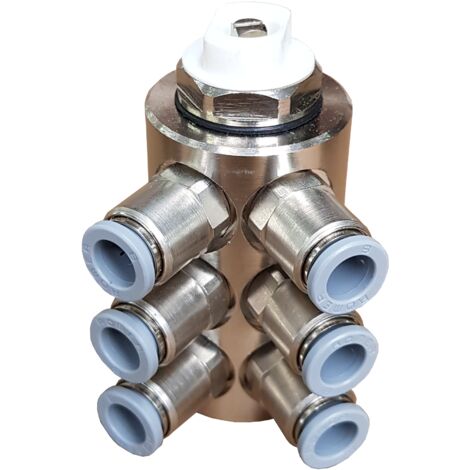 jollytherm Anschlussverteiler 6-fach 3/4'' Eurokonus auf 8 mm Stecksystem inkl. integriertem Schnellentlüfter - 10112