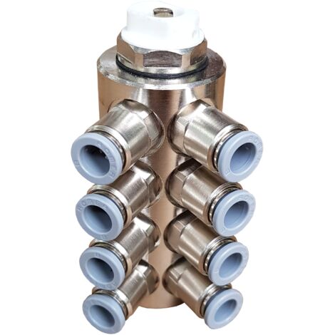 jollytherm Anschlussverteiler 8-fach 3/4'' Eurokonus auf 8 mm Stecksystem inkl. integriertem Schnellentlüfter - 10113