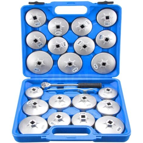 JOMAFA JUEGO DE LLAVES PARA FILTROS DE ACEITE DE ALUMINIO, 23 PIEZAS KIT HERRAMIENTAS PARA QUITAR FILTROS ACEITE SEGURO - 10516