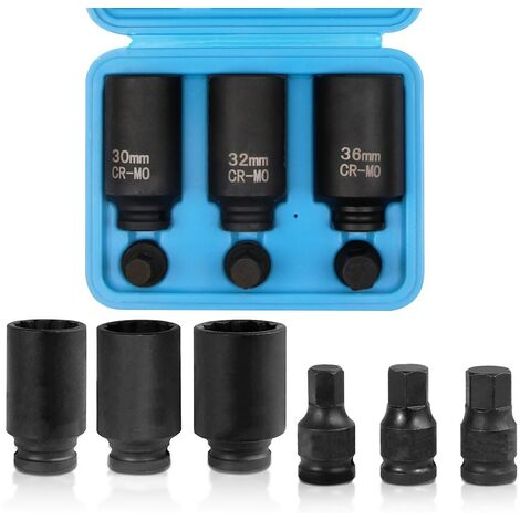 JOMAFA - Juego de vasos para bujes ejes de transmision, 6 piezas. Vasos de impacto 12 caras especiales para ejes