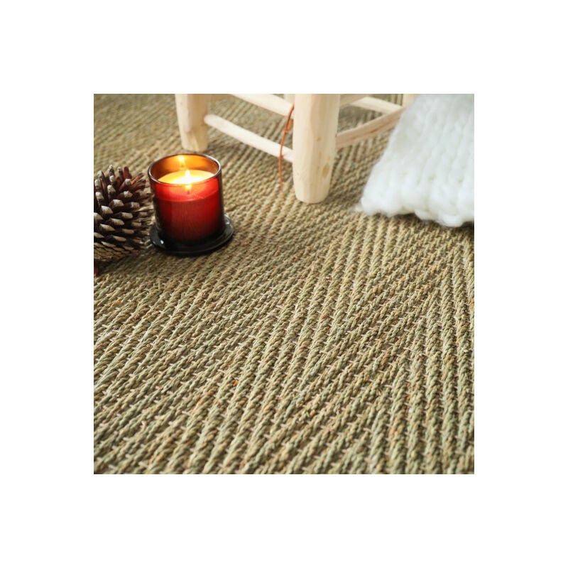 Décoweb - Jonc de mer - Assam - Chevron - Rouleau de 4m x 1m