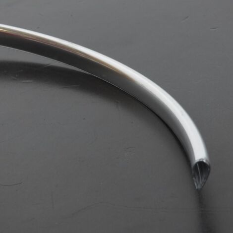 Jonc en plastique chromé de poutre centrale 10.5x6.5mm x 60cm