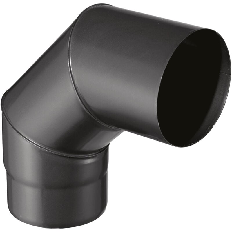 Coude 90° pour tuyau email 0,7 mm - Ø140 - Noir mat - Joncoux