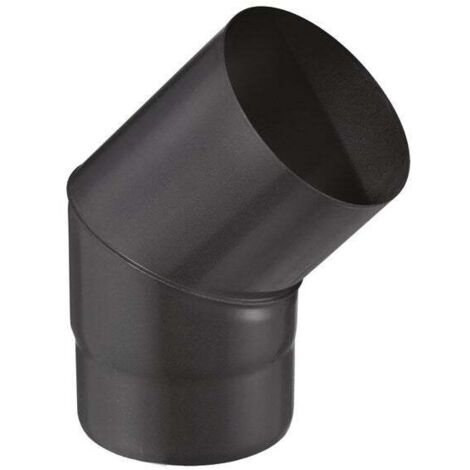 Joncoux – Coude à 45° émaillé noir mat Ø180 mm – Acier 0,7 mm – Résistance haute température – Pour poêle à bois