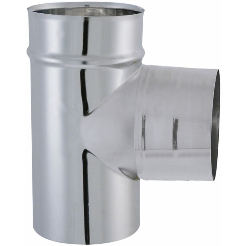 Coude en t de 90° d'angle - modèle tyral - Inox 304 - double emboitement - Ø125 - Joncoux