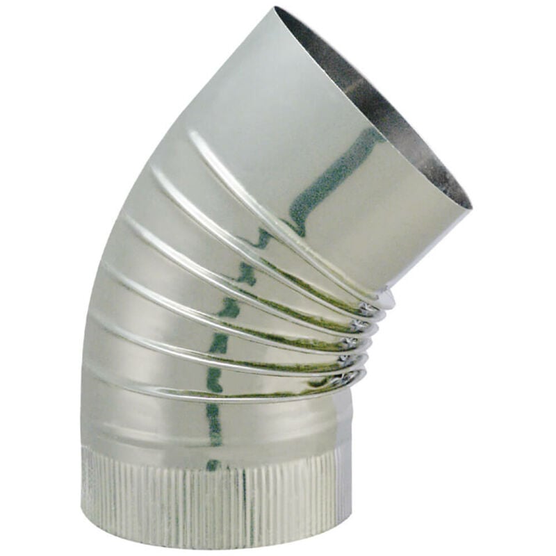 Tuyau tyral inox 304 - Diam. 180 - Coude plissé br 45° - Joncoux