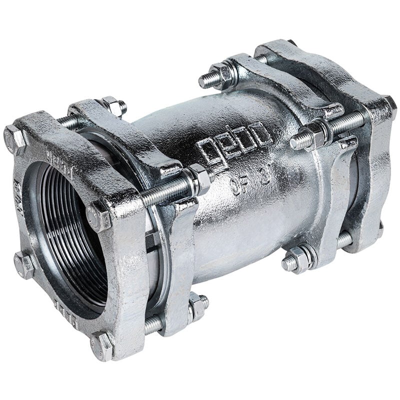 GEBO Raccord à compression Manchon union fonte malléable galvanisée 2"1/2