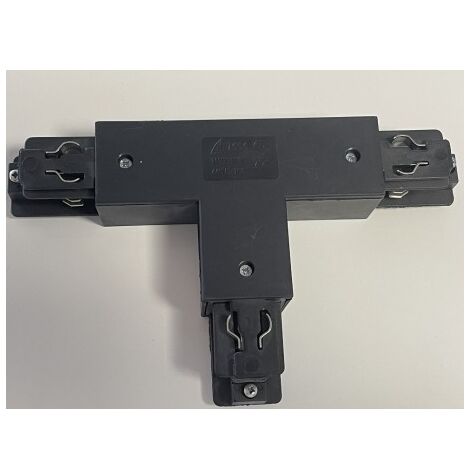 Jonction en T noir 120x80mm pour rail monophasé 3 allumages 230V/440V 16A alim gauche TRAJECTOIRE 231210