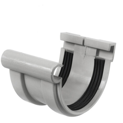 Jonction longue à joint montés PVC 16 demi-ronde - Gris - First Plast