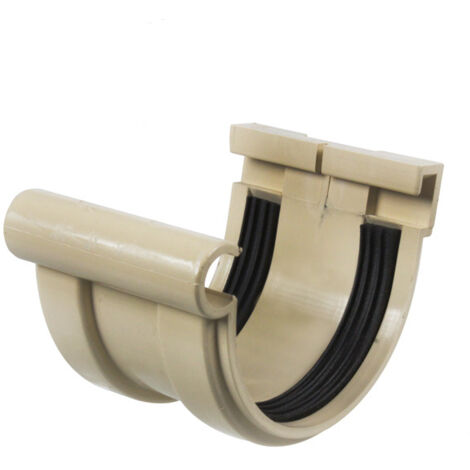 Jonction longue à joint montés PVC 16 demi-ronde - Sable - First Plast