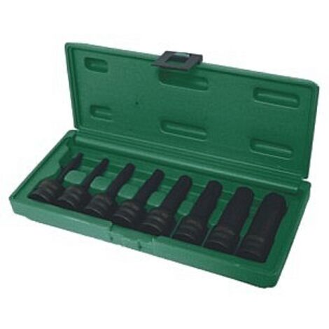 Jonnesway Klucze Imbusowe Udarowe 1/2" Complete 8 Pieces (5, 6, 8, 8, 10, 12, 14, 17, 19 mm), outil professionnel, usage intensif, pour travaux mécaniques exigeants S05A408S