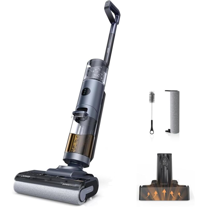 Jonr - Aspirateur Laveur Sans Fil ED12 Pro,Aspirateur sans Fil 4 en 1,Autonettoyage 70°C,Séchage à air chaud 80°C,40 Mins (230 m²)9000 Pa,850