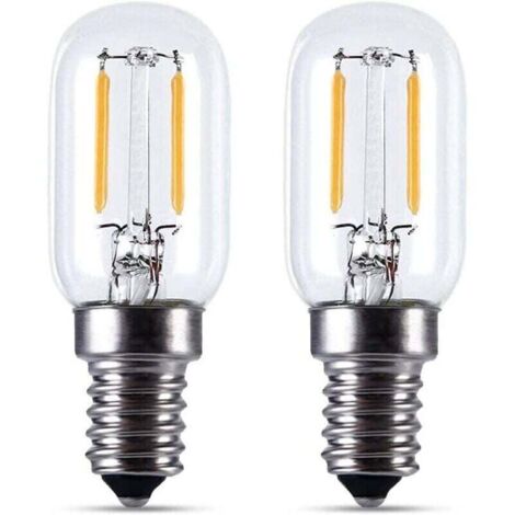 JOORRTAmpoule de réfrigérateur LED2W, T22, 200LM, équivalent à une lampe à incandescence de 15W, blanc chaud 2700K, 230V, réfrigérateur/lampe à sel/avec petite LED E14, [Classe énergétique A+]