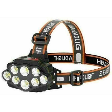 JOORRTPe Superhelle 8-LED-USB-Stirnlampe mit 2 Batterien, wasserdicht für Camping, Angeln, Höhlenforschung, Joggen und Wandern, einfach zu bedienen