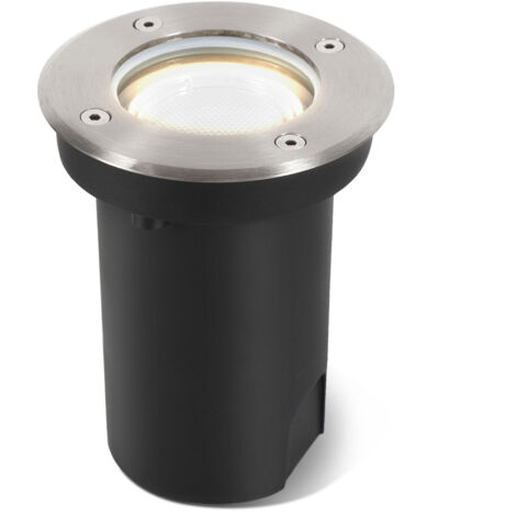 Jopassy 1x 3W Luci sotterranee Orientabile lampada LED Bianco neutro - Alloggiamento argento, sotterranea per giardino, illuminazione esterna
