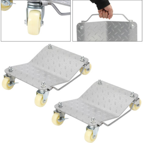 Jopassy 2Set veicolo movimentazione carrello trasporto aiuto manovra carico 500kg auto garage Jack