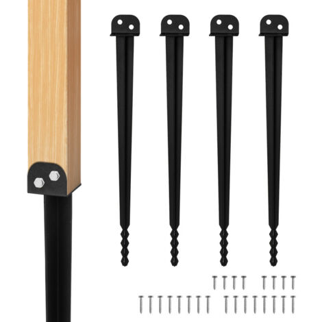 Jopassy 4 pezzi supporto per palo da infilare 500 mm, fissaggio robusto per pali in legno quadrati