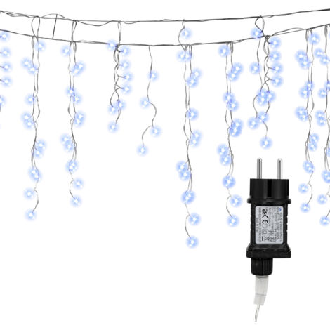 Jopassy 5M Tenda di Natale LED Stringa 200LEDs Luce di Natale Tenda Finestra Decorazione Natale Matrimonio Compleanno Casa Patio Bianco Fresco