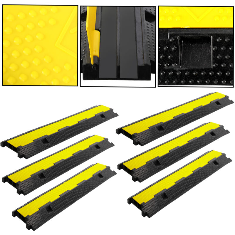 6 pièces Rampe Protection Câble pont de câble protection de passage 100cm canal de sol 2 canaux tuyau - Jopassy