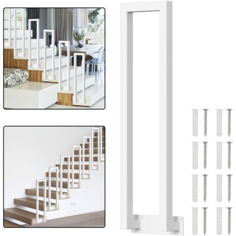 Jopassy 75 cm a U Bianco Ghisa Ringhiera verniciata a polvere Corrimano Scale Maniglia Tenuta sicura Montaggio laterale