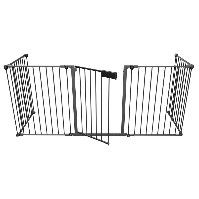 Jopassy - Barrière de cheminée Grille de sécurité, 5 éléments, pliable, longueur totale 310 cm,Noir