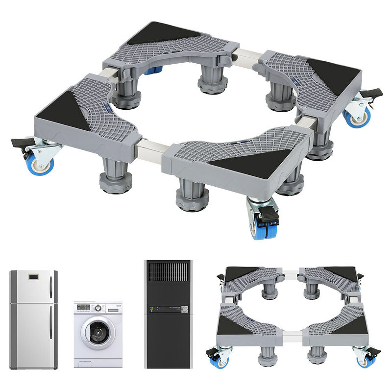 Jopassy - Base de Machine à Laver Piédestal Réglable en hauteur 8 pieds + 4 roues 41-66cm Support de machine à laver