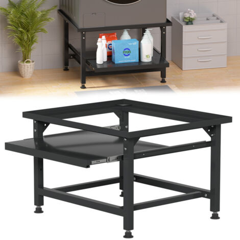 Jopassy Base per lavatrice con scaffale Supporti per lavatrice Nero 63x54x42cm