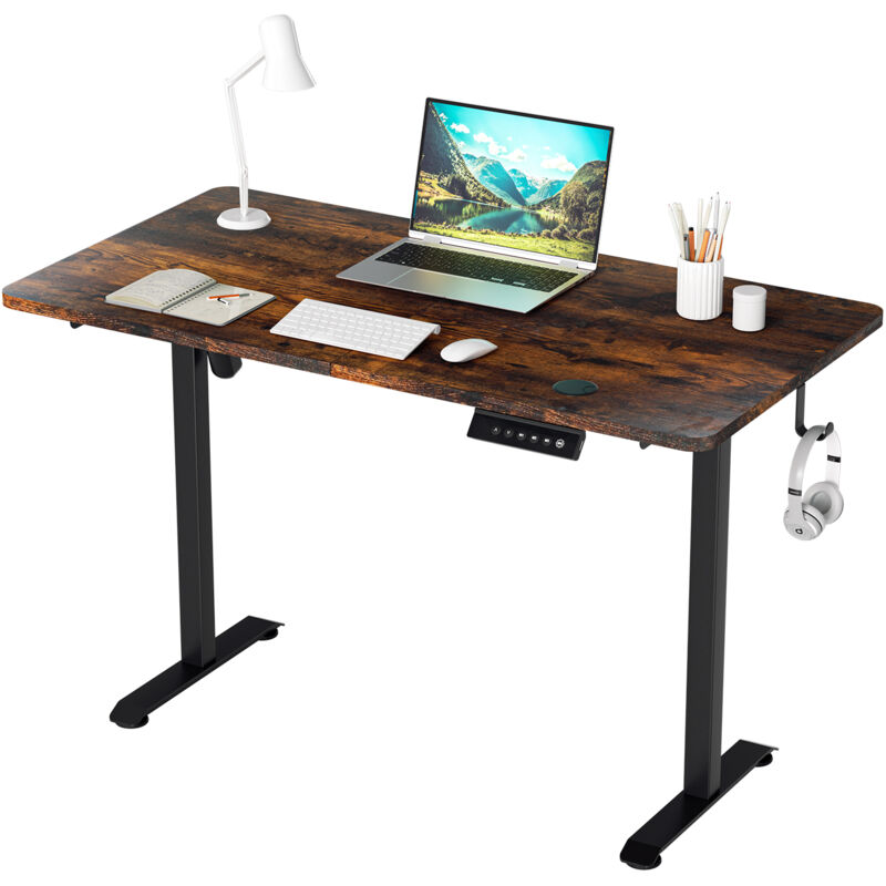 Jopassy - Bureau réglable en hauteur électrique 120x60cm assis & debout avec 4 claviers à mémoire et système anti-collision, réglable en hauteur
