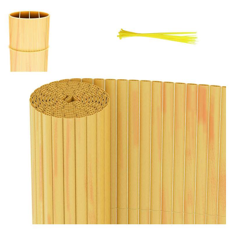 Canisse en pvc Canisse pvc pour jardin balcon terrasse. Balcon clôture brise-vent Bambou 80 x 600cm - Jopassy