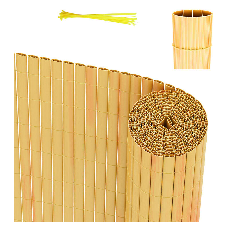 Canisse en pvc Canisse pvc pour jardin balcon terrasse. Balcon clôture brise-vent Bambou 120 x 400cm - Jopassy