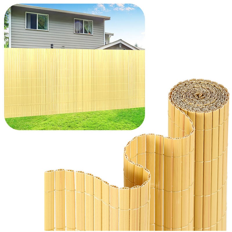 Jopassy - Canisse pvc Brise Vue, Paravent de Jardin, Piscines, Balcon Terrasse, Palissade en pvc Résistant aux uv, Intempéries, Beige 160 x 300 cm